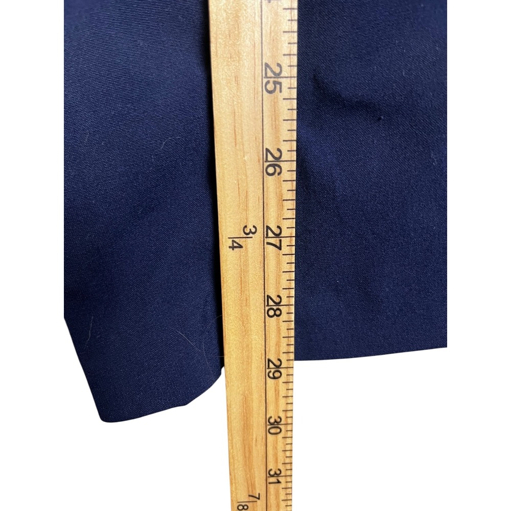 Venus Womens Navy Blue Open Front Ruched 3/4 Sleeve Shawl Collar Blazer Size 6 - Picture 7 of 11